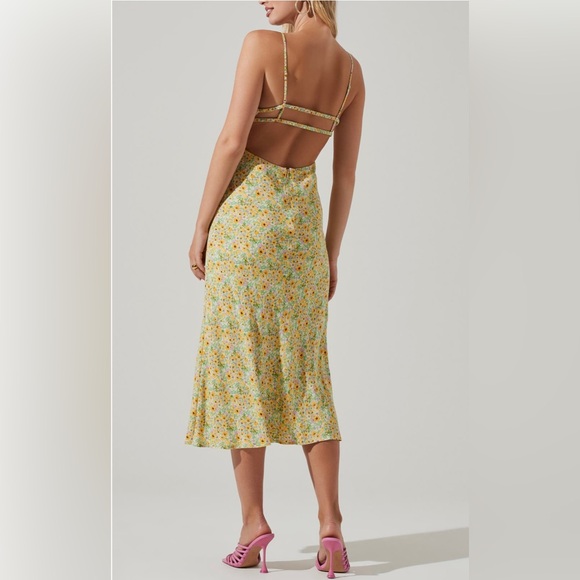 NEW ASTR the Label Maritza Printed Midi Dress Small - Picture 3 of 4